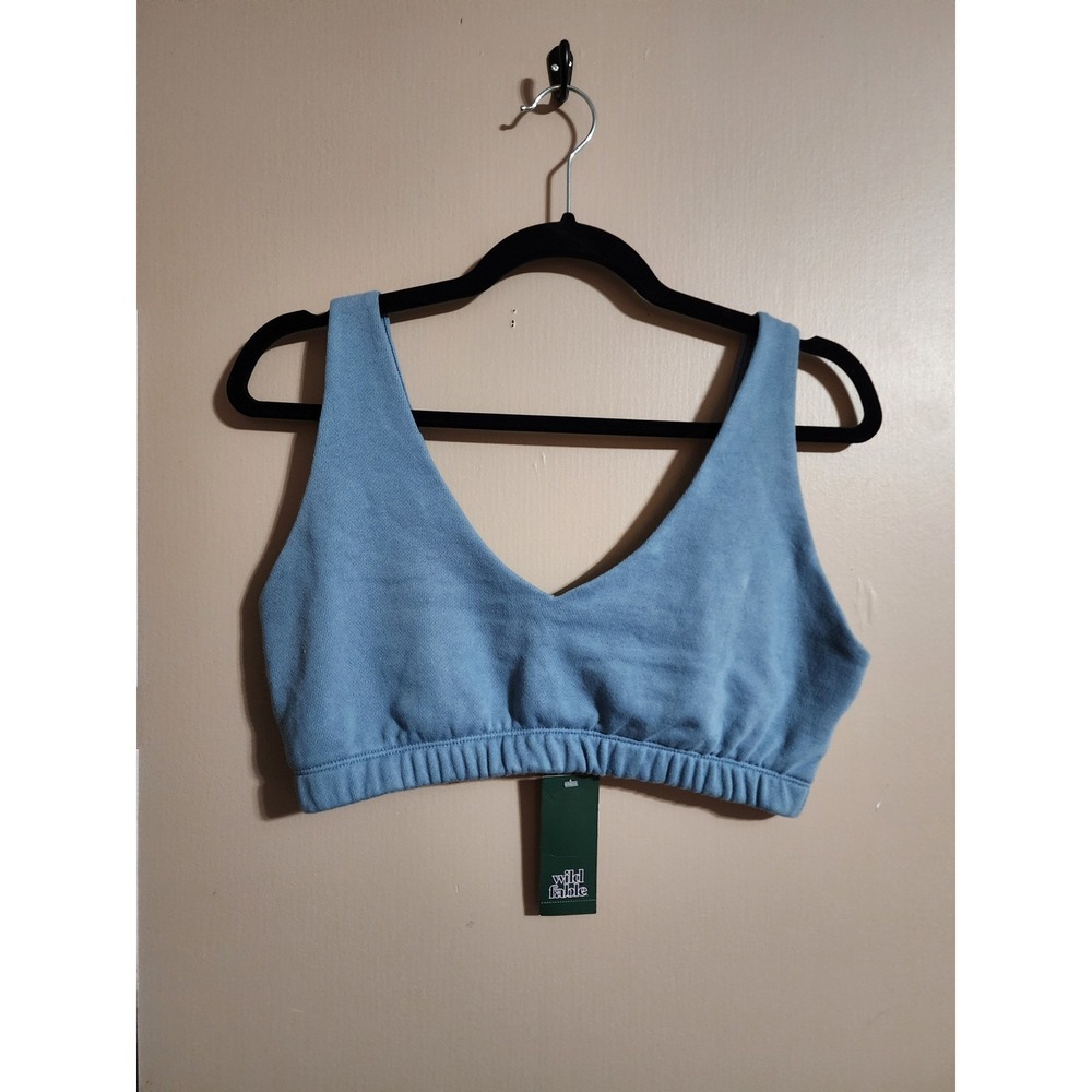 Wild Fable Bralette Crop Top French Terry Medium Blue